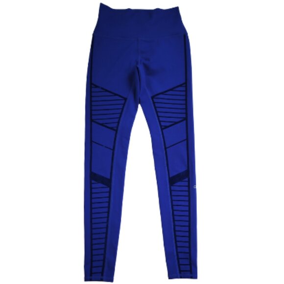 Alo Yoga Flocked Velvet High Waist Moto Leggings - Picture 1 of 14